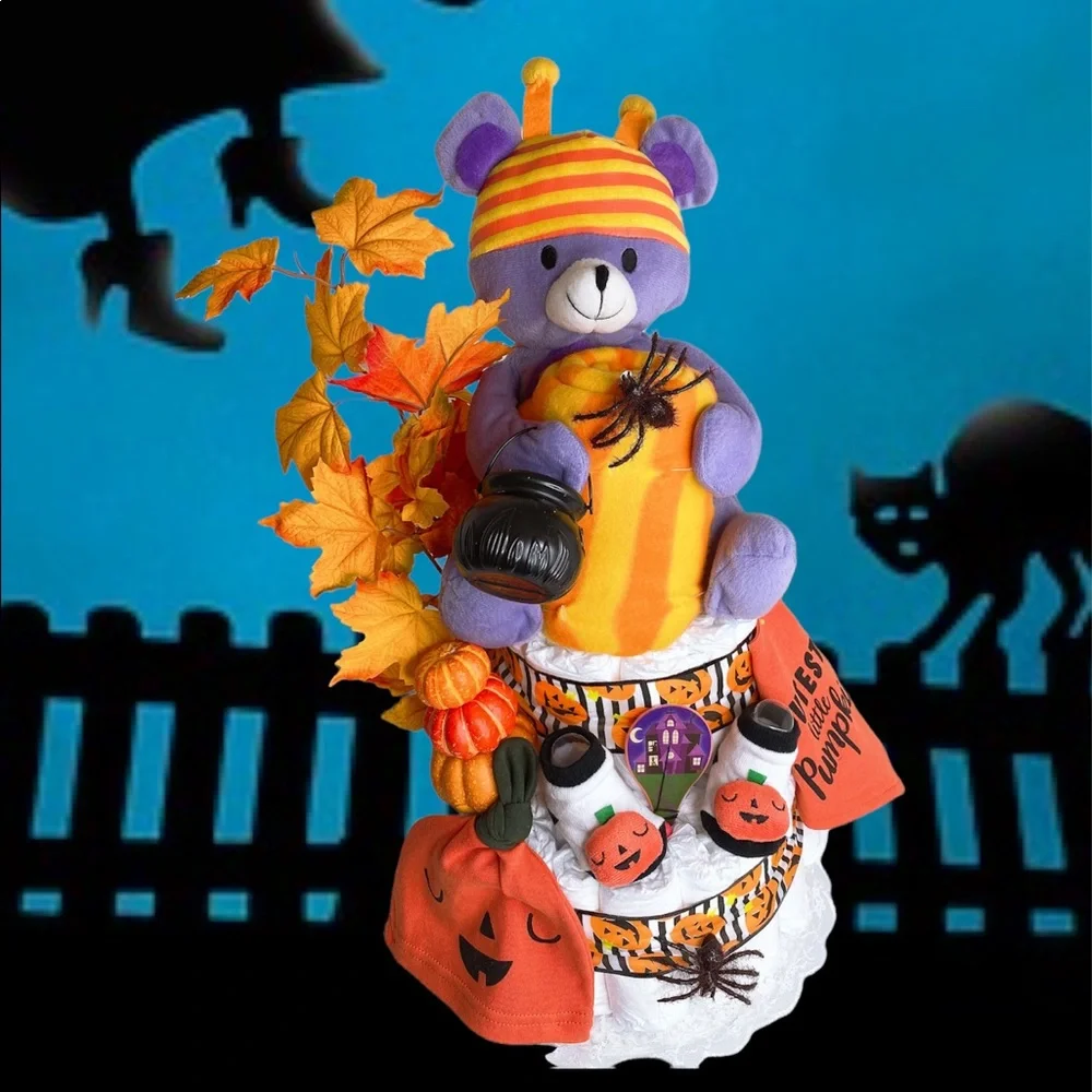 Halloween Diaper Cake, Baby Shower Gift